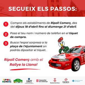 Cartell amb els passos a seguir per participar en el sorteig
